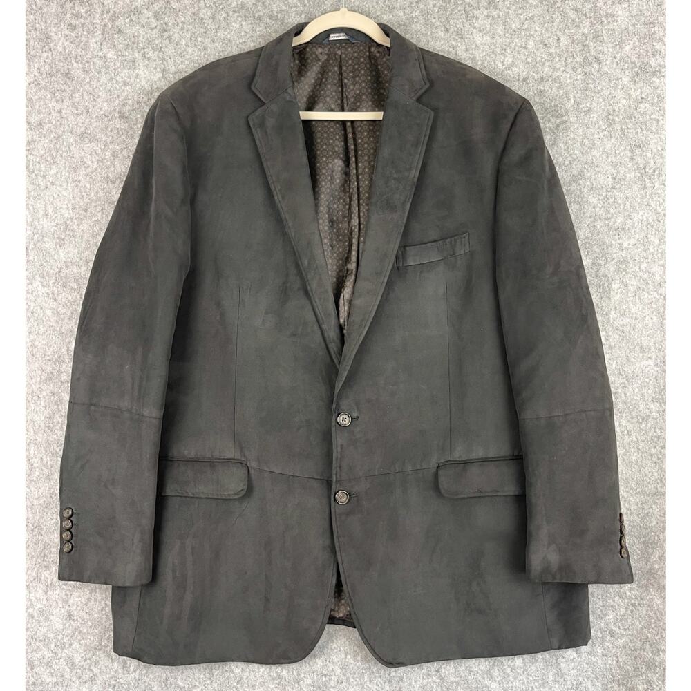 Vintage Ralph Lauren Blazer Sport Coat Mens 50L Black Faux Suede 2‎ Button 90s